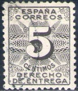 ESPAÑA 1931 592 Sellos Cifras Derecho de Entrega 5C Usado Espana Spain Espagne Spagna Spanje Spanien