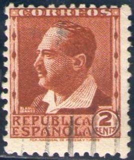 ESPAÑA 1932 662 Selloº  Personajes Vicente Blasco Ibañez 2c República Española