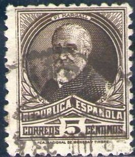 España 1932 663 Sello º Personajes Francisco Pi y Margall 5c Republica Española