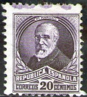 ESPAÑA 1932 666 Sello * Francisco Pi y Margall 20c Republica