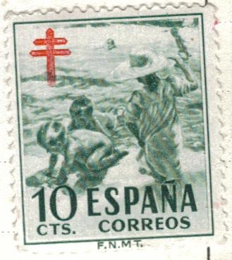 ESPANA 1951 (E1104) Pro Tuberculosos 10c