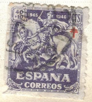 ESPANA 1945 (E995) Pro Tuberculosos 40+10c 