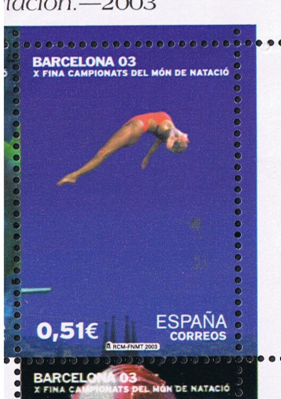 Edifil  SH 3991 E  Campeonatos del Mundo de Natación Barcelona 03.  