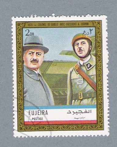 Coronel de Gaulle Avec President  A. Lebrunnel 