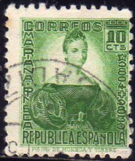 ESPAÑA 1934 682 Sello º Personajes Mariana Pineda 10c Republica Española