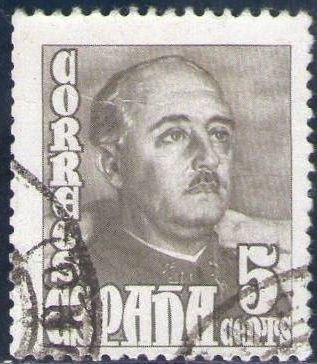 ESPAÑA 1948 1020 Sello General Franco 5c Usado Espana Spain Espagne Spagna Spanje Spanien Stamps 