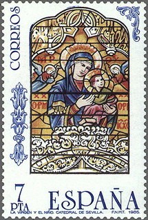 ESPAÑA 1985 2815 Sello Nuevo Vidrieras Artísticas Virgen con el Niño Catedral Sevilla Espana Spain E