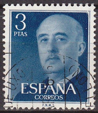 ESPAÑA 1955 1159 Sello General Franco 3pts Usado Espana Spain Espagne Spagna Spanje Spanien 