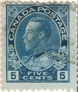 CANADA 1911-25 Rey Jorge V 5c