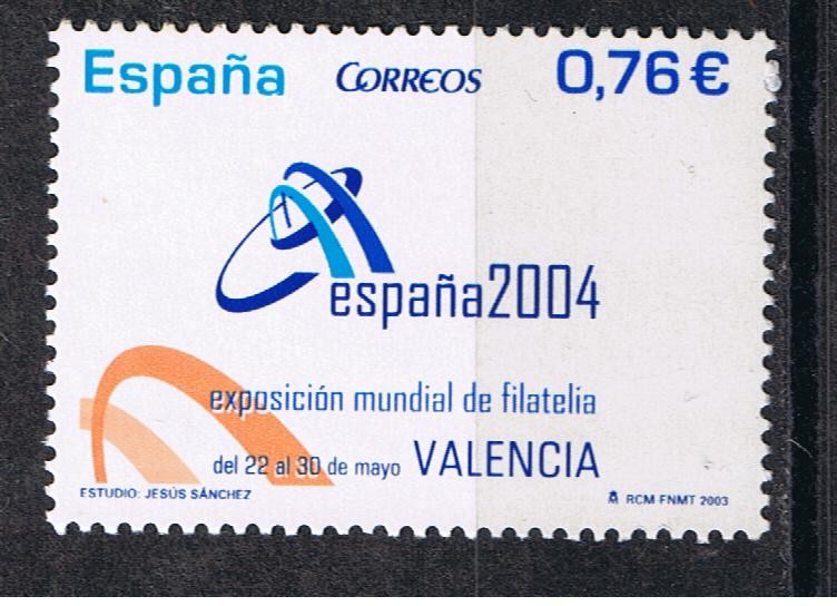 Edifil  4033  Exposición Mundial de Filatelia ESPAÑA-2004 Valencia.  