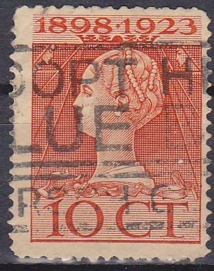 Holanda 1898-1924 Scott 127 Sello Reina Wilhelmina usado 10c Netherland 