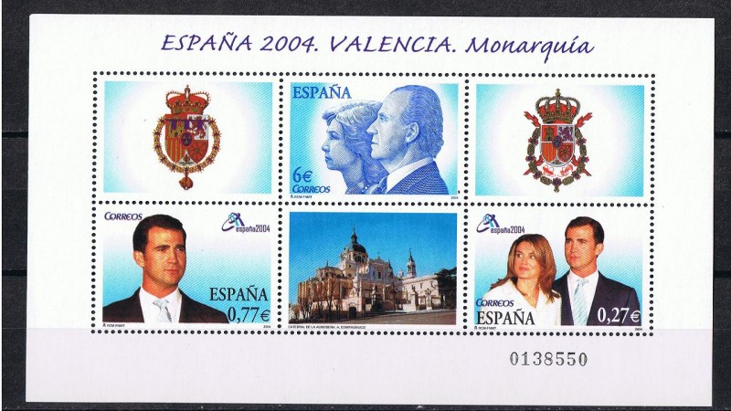 Edifil  4087  Exposición Mundial de Filatelia ESPAÑA 2004. Valencia. Monarquía  