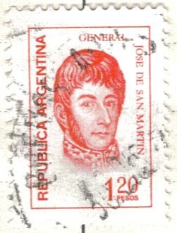 ARGENTINA 1974 (MT974) Correo ordinario - San Martin 1.20p