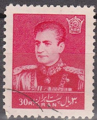 IRAN 1958 Scott 1122 Sello Mohammad Shah Reza Pahlavi 30R usado 