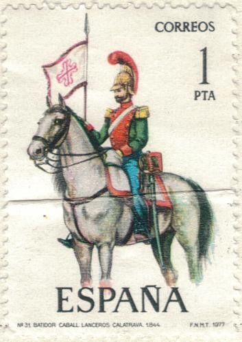 ESPANA 1977 (E2381) Uniformes militares 1p 3 INTERCAMBIO