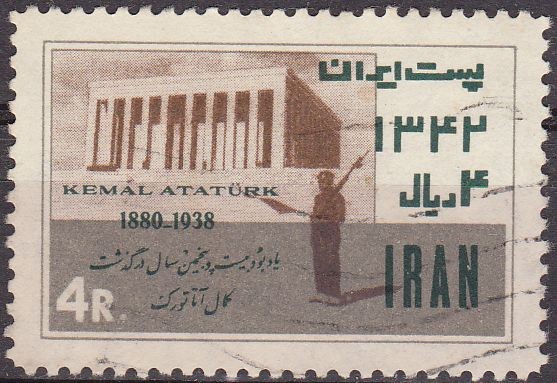 IRAN 1963 Scott 1269 Sello Aniv. Muerte Kemal Ataturk Mausoleo en Ankara 4R usado