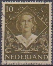 Holanda 1948 Scott 304 Sello Reina Juliana usado Netherland