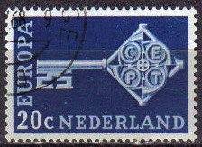 Holanda 1968 Scott 452 Sello Europa CEPT Llave usado Netherland 