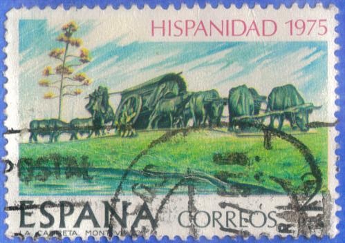 ESPANA 1975 (E2294) Hispanidad Uruguay - La Carreta obra de Belloni 2p