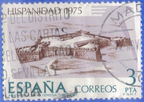 ESPANA 1975 (E2295) Hispanidad Uruguay - Fortaleza de Santa Teresa 3p