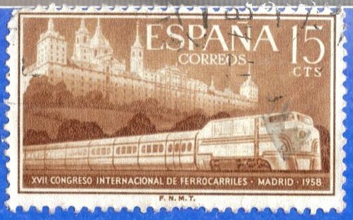 ESPANA 1958 (E1232) XVII Congreso Int de Ferrocarriles - Tren Talgo y Mo Escorial 15p