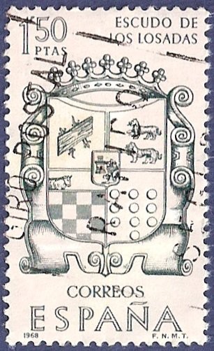 Edifil 1891 Escudo de los Losadas 1,50