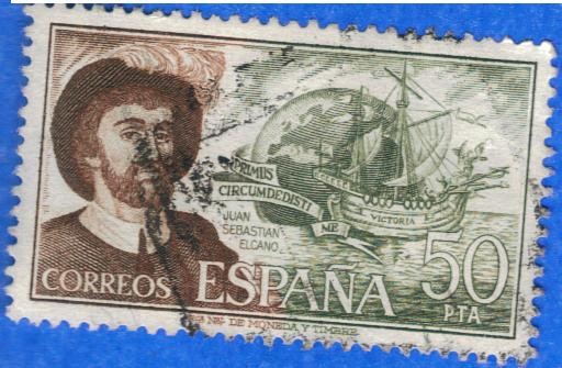 ESPAÑA 1976 (E2310) Personajes espanoles Juan Sebastian Elcano 50p 8 INTERCAMBIO