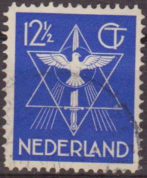 Holanda 1938 Scott 200 Sello Estrella, Paloma y Espada usado Netherland 