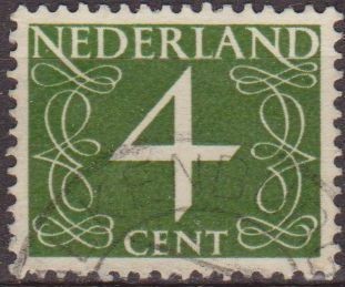 Holanda 1946-57 Scott 284 Sello Serie Numeros 4c usado Netherland 