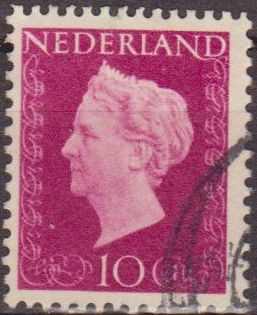 Holanda 1947 Scott 292 Sello Reina Guillermina 10c usado Netherland 