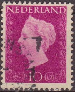 Holanda 1947 Scott 292 Sello Reina Guillermina 10c usado Netherland 