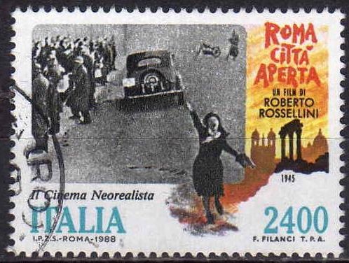 Italia 1988 Scott 1754 Sello El Cine Neorealista Italiano Roma Città Aperta de Roberto Rossellini us