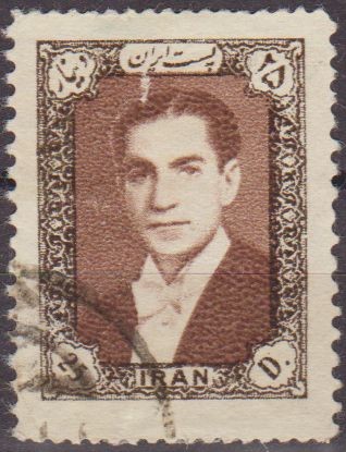 IRAN 1956 Scott 1059 Sello Mohammad Shah Reza Pahlavi 25d Usado Stamp 