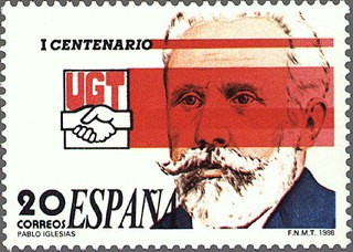 ESPAÑA 1988 2948 Sello Nuevo Centenario Fundación UGT Pablo Iglesias Spain Espagne Spagna Spanje Spa