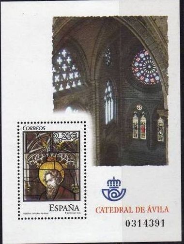 ESPAÑA 2005 4196 Sellos ** MNH HB Vidrieras Catedral Avila San Pablo e Interior Catedral Espana Spai