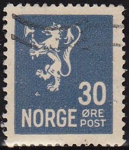 NORUEGA 1928 Scott 122 Sello León Rampante usado Norway Norvège Norge 