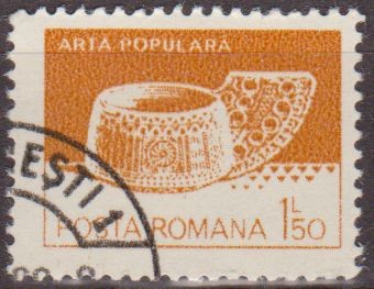 RUMANIA 1982 Scott 3104 Sello Nuevo Artesania Popular Cuchara de Madera Valea Mare Matasello Favor