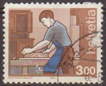 Suiza 1988 Scott 843A Sello Profesiones Carpintero M-1533 Stamp usado Switzerland Suisse Helvetia 