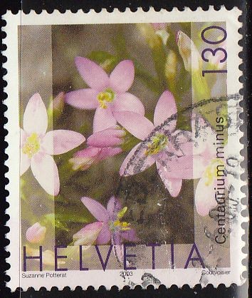 Suiza 2003 Scott 1146 Sello Flores Centaurium Minus Michel1824 usado Switzerland Suisse 