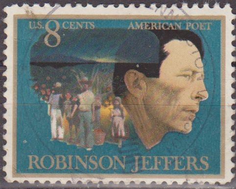 USA 1973 Scott 1485 Sello Poeta Robinson Jeffers (1887-1962) El Hombre y los Niños usado Estados Uni