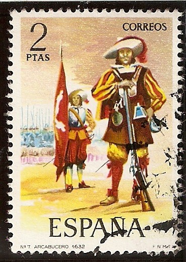 Uniformes Militares -Arcabucero de infantería. 1632