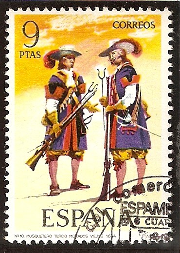 Uniformes Militares - Mosqueteros de los Tercios Morados Viejos. 1694