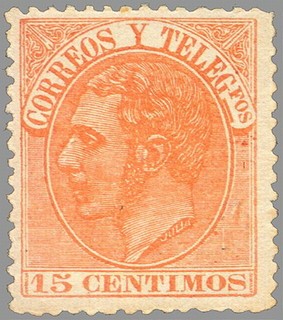 ESPAÑA 1882 210 Sello Nuevo Rey Alfonso XII 15c