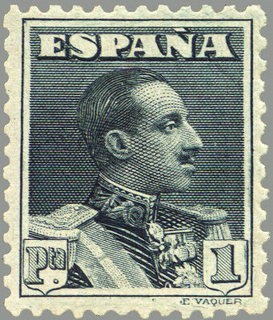 ESPAÑA 1922 321 Sello Nuevo Alfonso XIII 1p Tipo Vaquer nº control al dorso