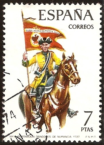 Uniformes militares - Portaguión de Dragones de Numancia. 1737