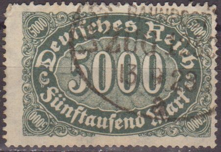 Deutsches Reich 1922 Scott 208 Sello Serie Basica Numeros 5000 usado Alemania Michel256