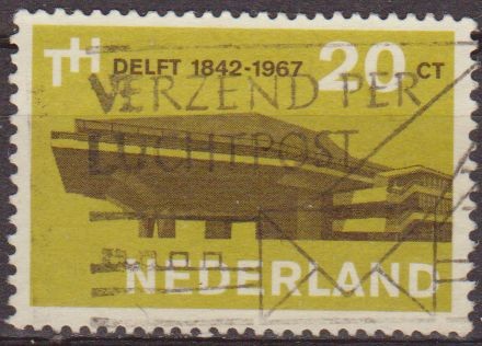 Holanda 1967 Scott 443 Sello Arquitectura Universidad Tecnologica de Delf 20c usado Netherland 