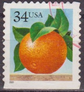 USA 2001 Scott 3492 Sello Flora Fruta Naranja usado Estados Unidos Etats Unis 33c 