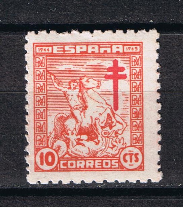 Edifil  984  Pro Tuberculosos. Cruz de Lorena en rojo  