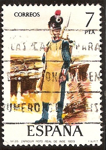 Uniformes militares - Zapador del Regimiento Real de Ingenieros, 1809